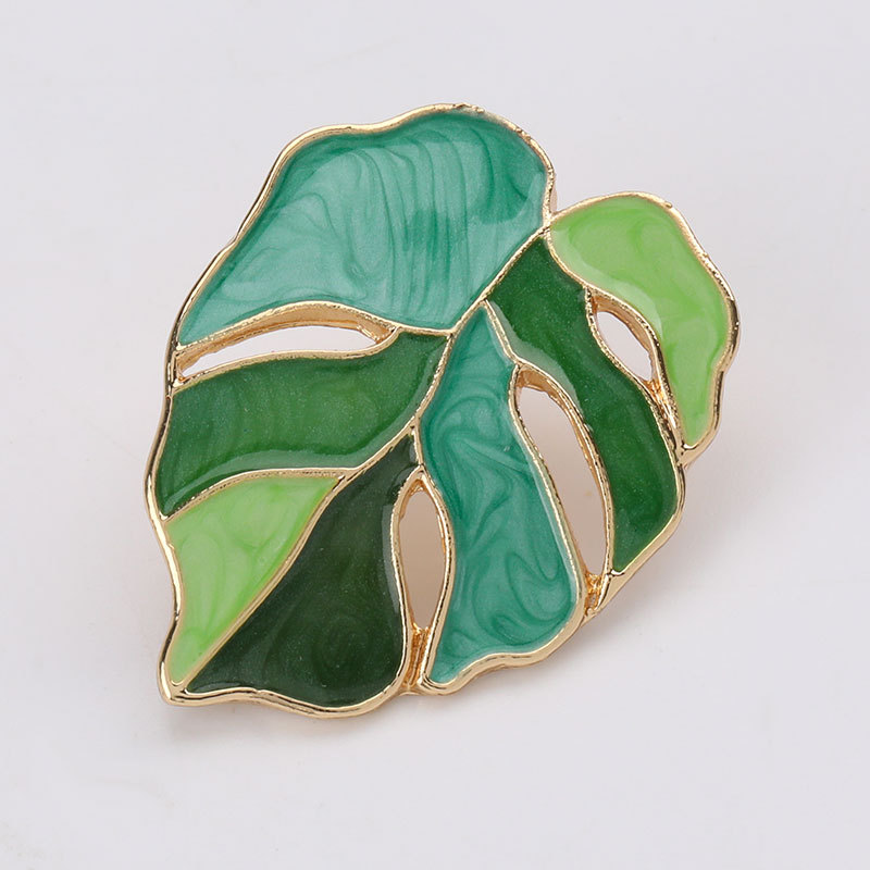 Leaf-Shaped Alloy Drip Earrings