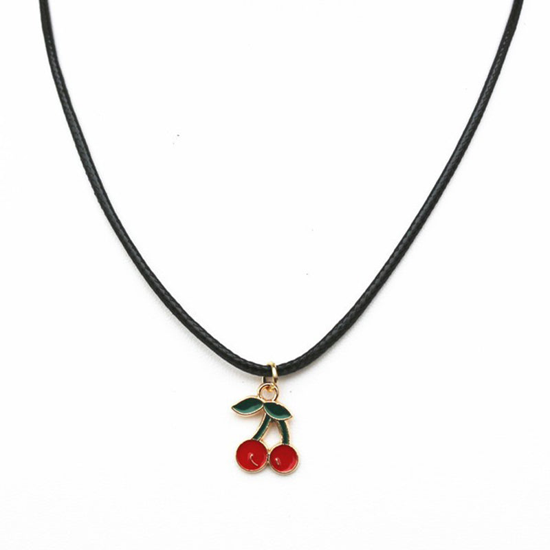 Cherry Pendant Choker Necklace