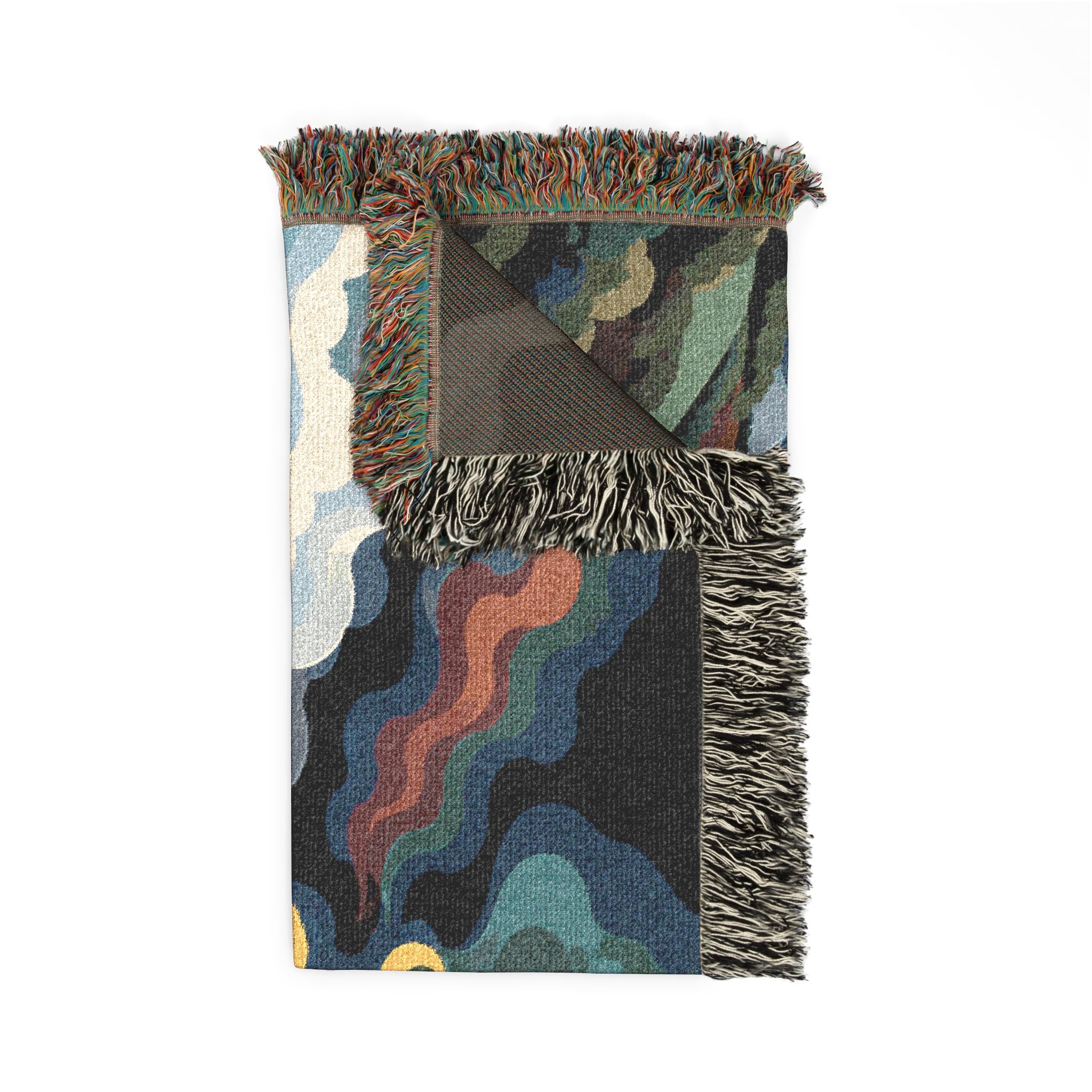 Sunset Landscape Woven Blanket | Scenic Countryside Tapestry Throw