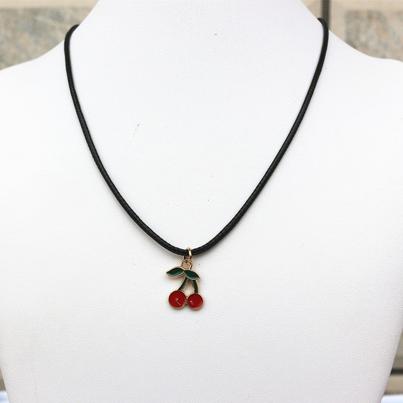 Cherry Pendant Choker Necklace