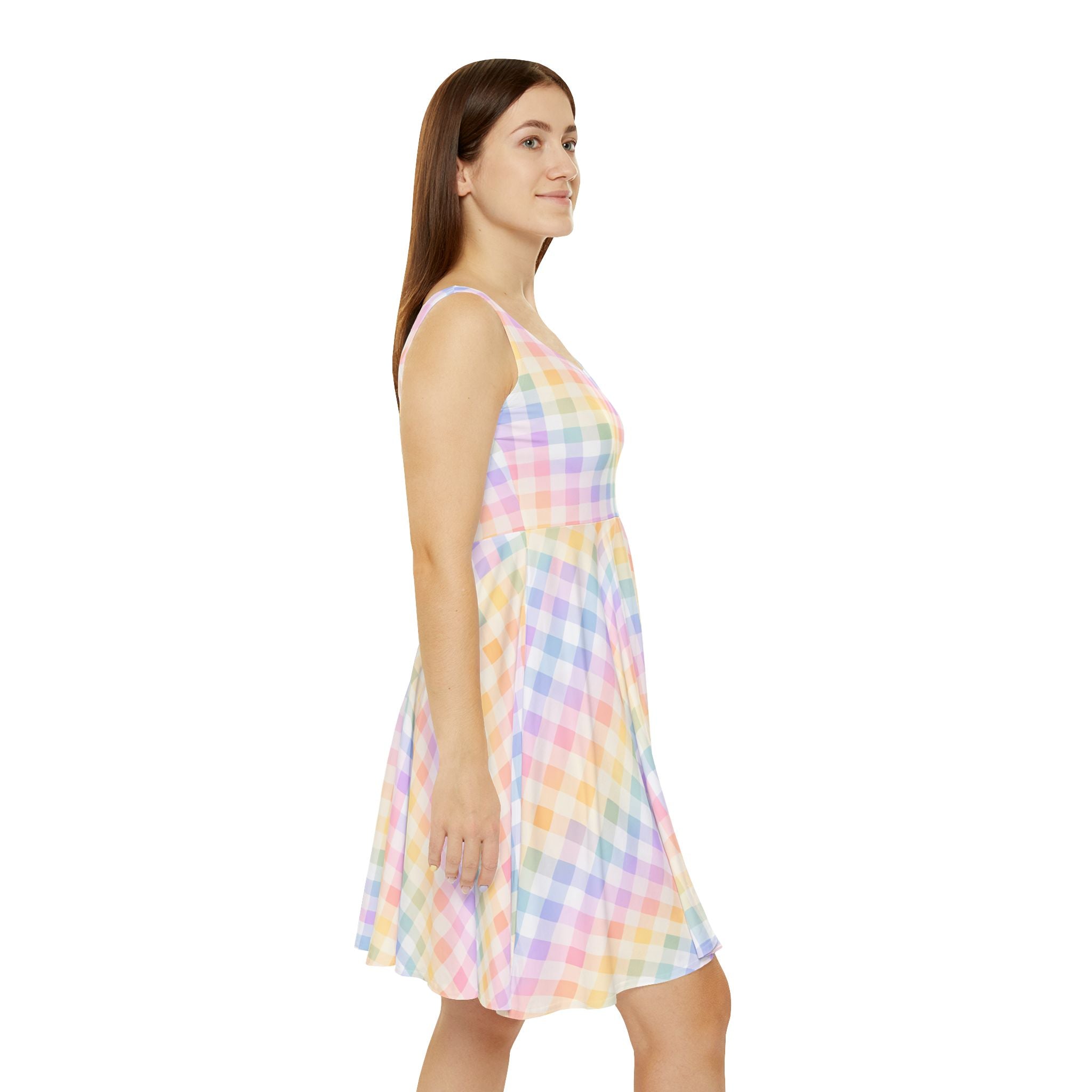 Pastel Gingham Skater Dress