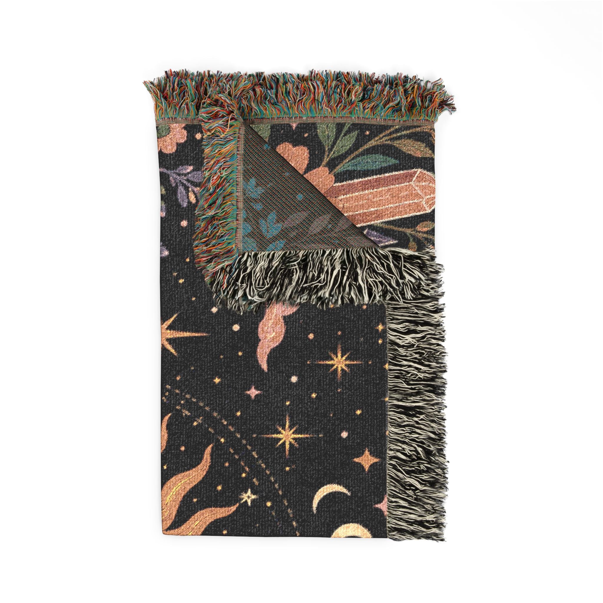 Sun and Moon Celestial Woven Blanket | Boho Astrology Throw