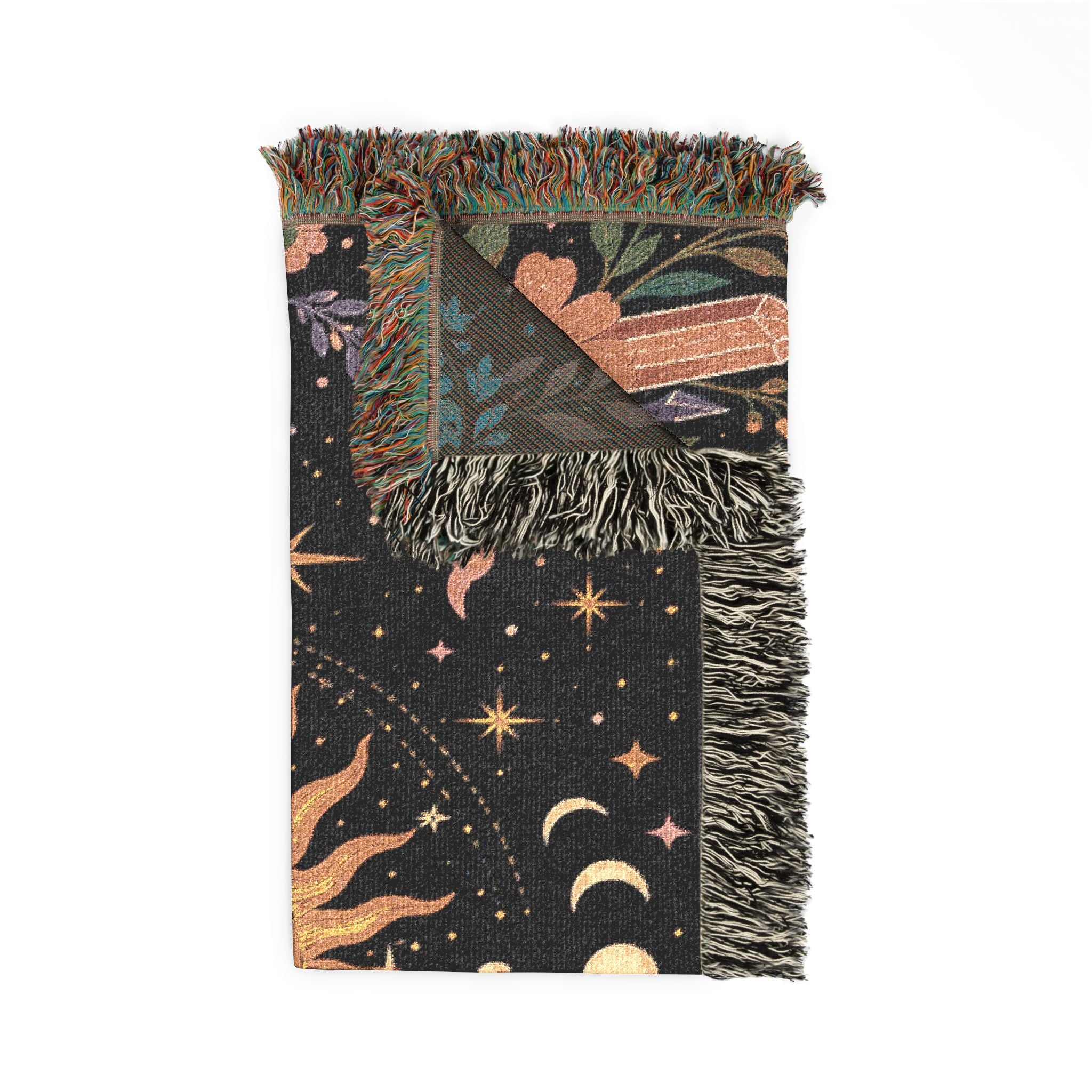 Sun and Moon Celestial Woven Blanket | Boho Astrology Throw