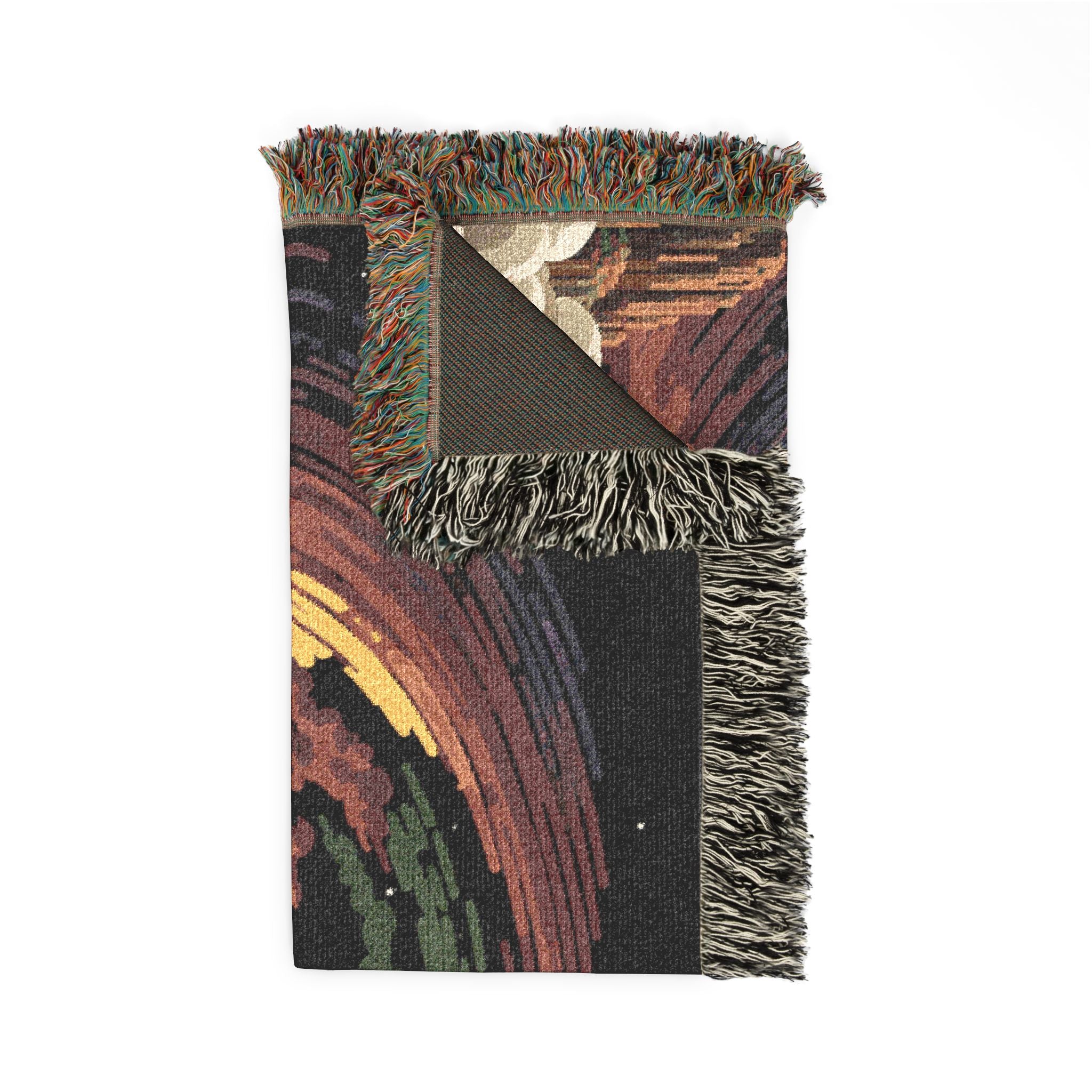 Cosmic Vortex Woven Blanket | Starry Swirl Tapestry Throw