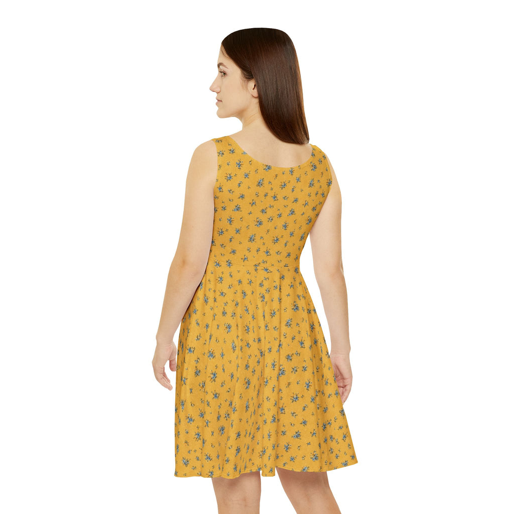 Yellow Floral Skater Dress