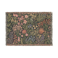 Vintage Floral Tapestry Woven Blanket | Botanical Garden Throw