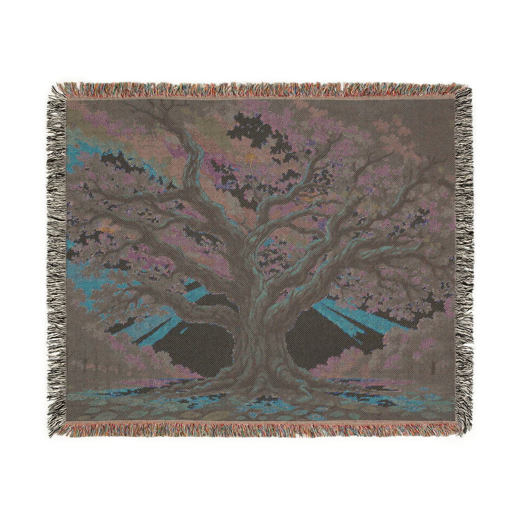 Sunset Tree Woven Blanket | Tapestry Tree Throw