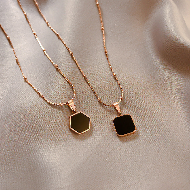 Dark Geometric Titanium Steel Necklace