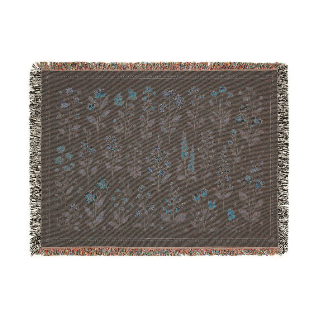 Vintage Floral Tapestry Woven Blanket | Meadow Flowers Throw