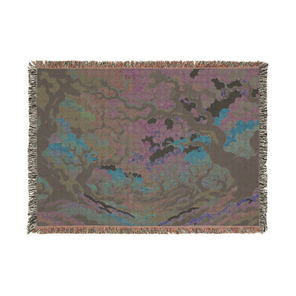 Enchanted Forest Tapestry Woven Blanket | Colorful Tree Canopy Throw