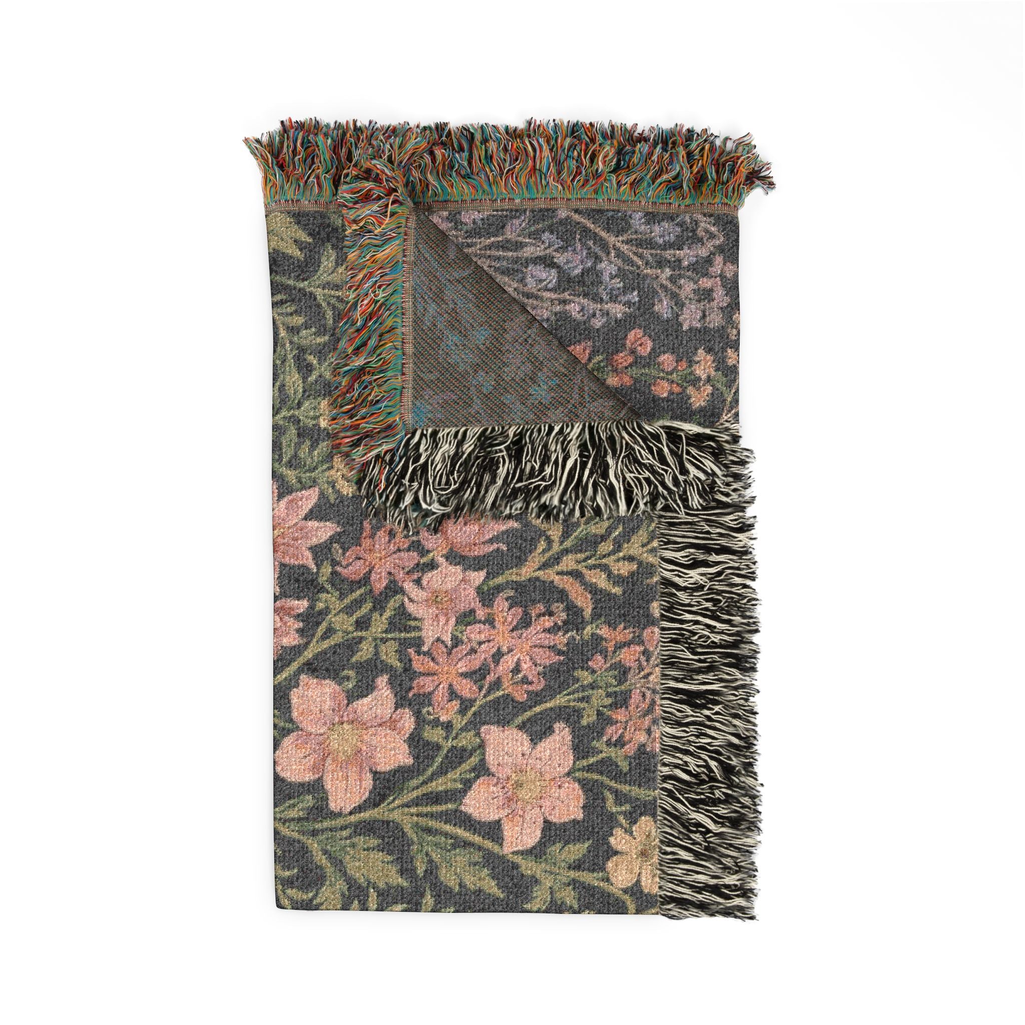Vintage Floral Tapestry Woven Blanket | Botanical Garden Throw