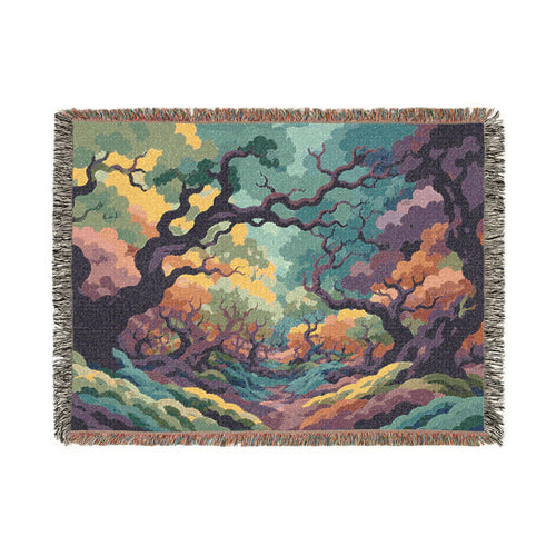 Enchanted Forest Woven Tapestry Blanket