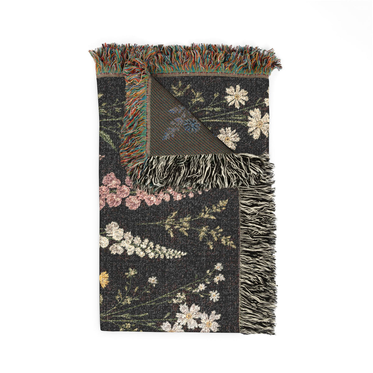Vintage Wildflower Meadow Woven Tapestry Blanket