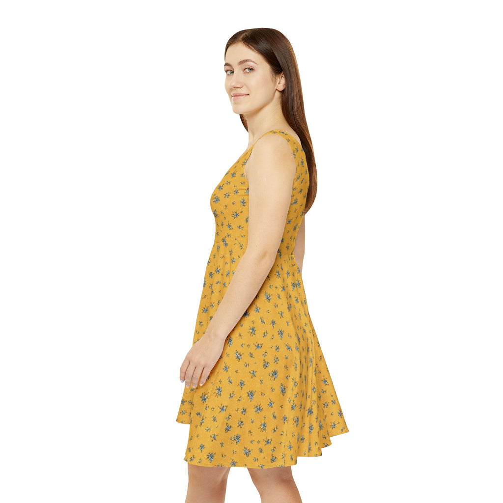 Yellow Floral Skater Dress