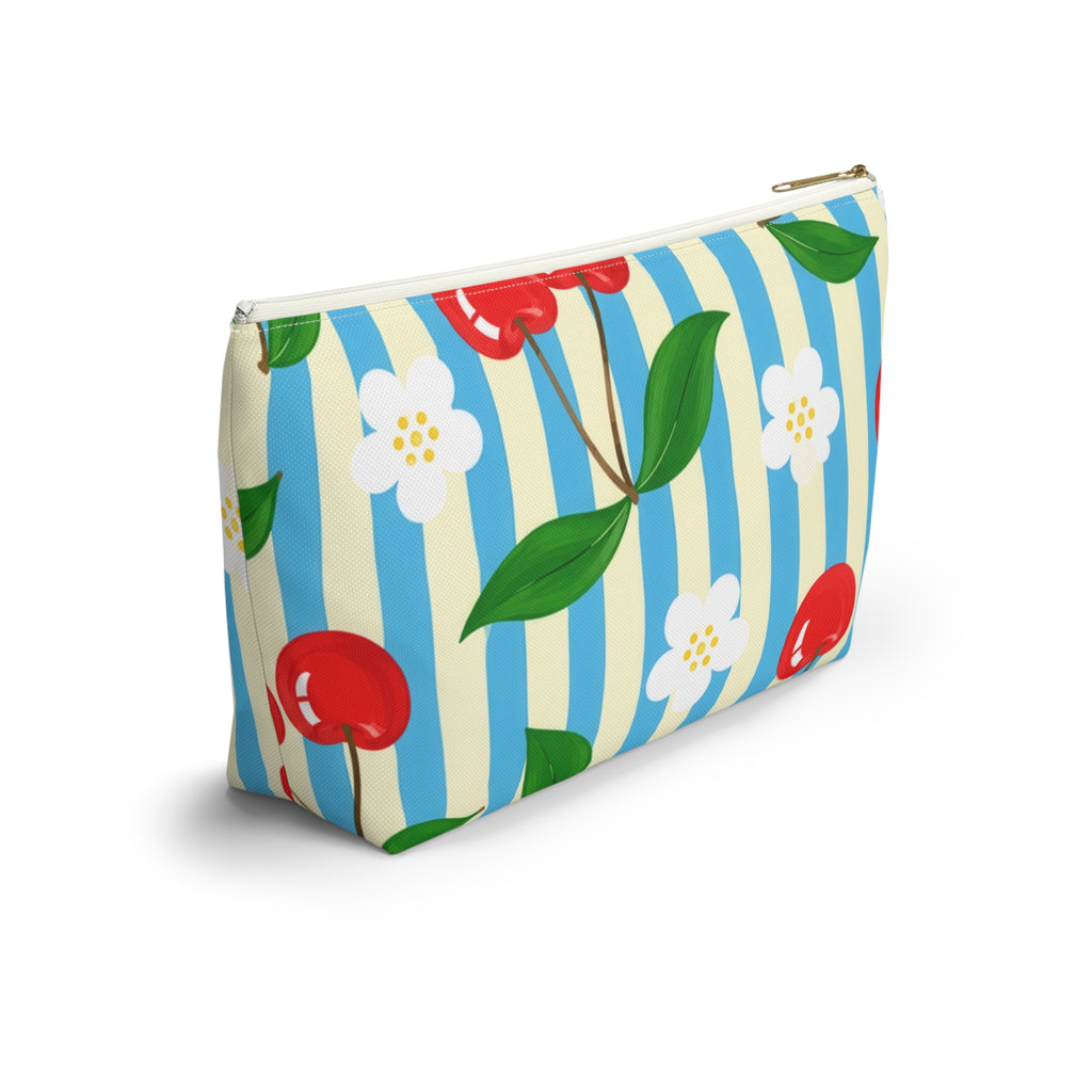 Cherry Blossom Stripe Accessory Pouch