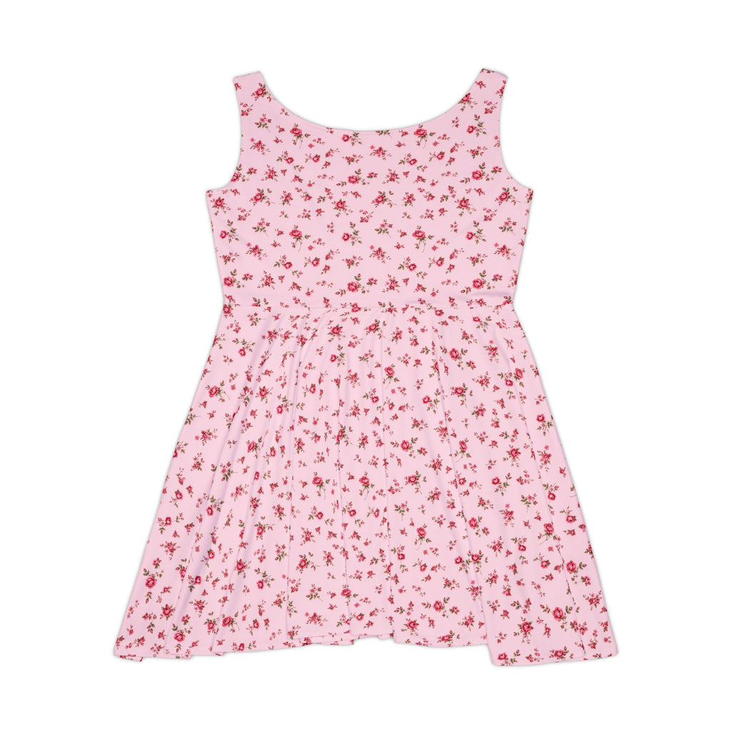 Pink Tiny Rose Floral Skater Dress