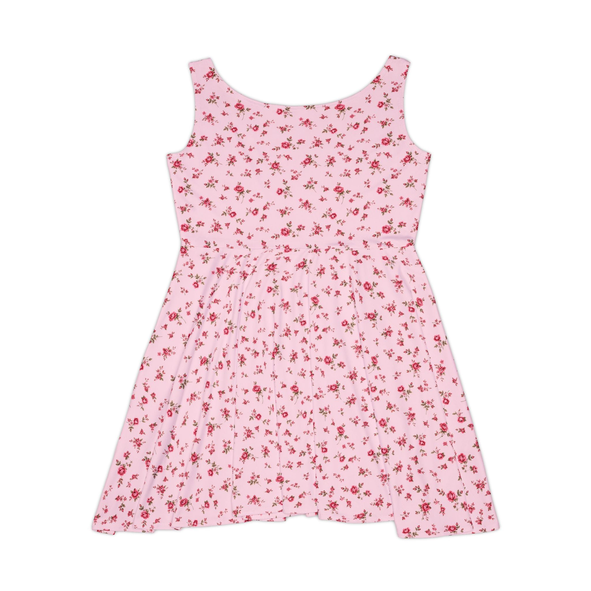 Pink Tiny Rose Floral Skater Dress