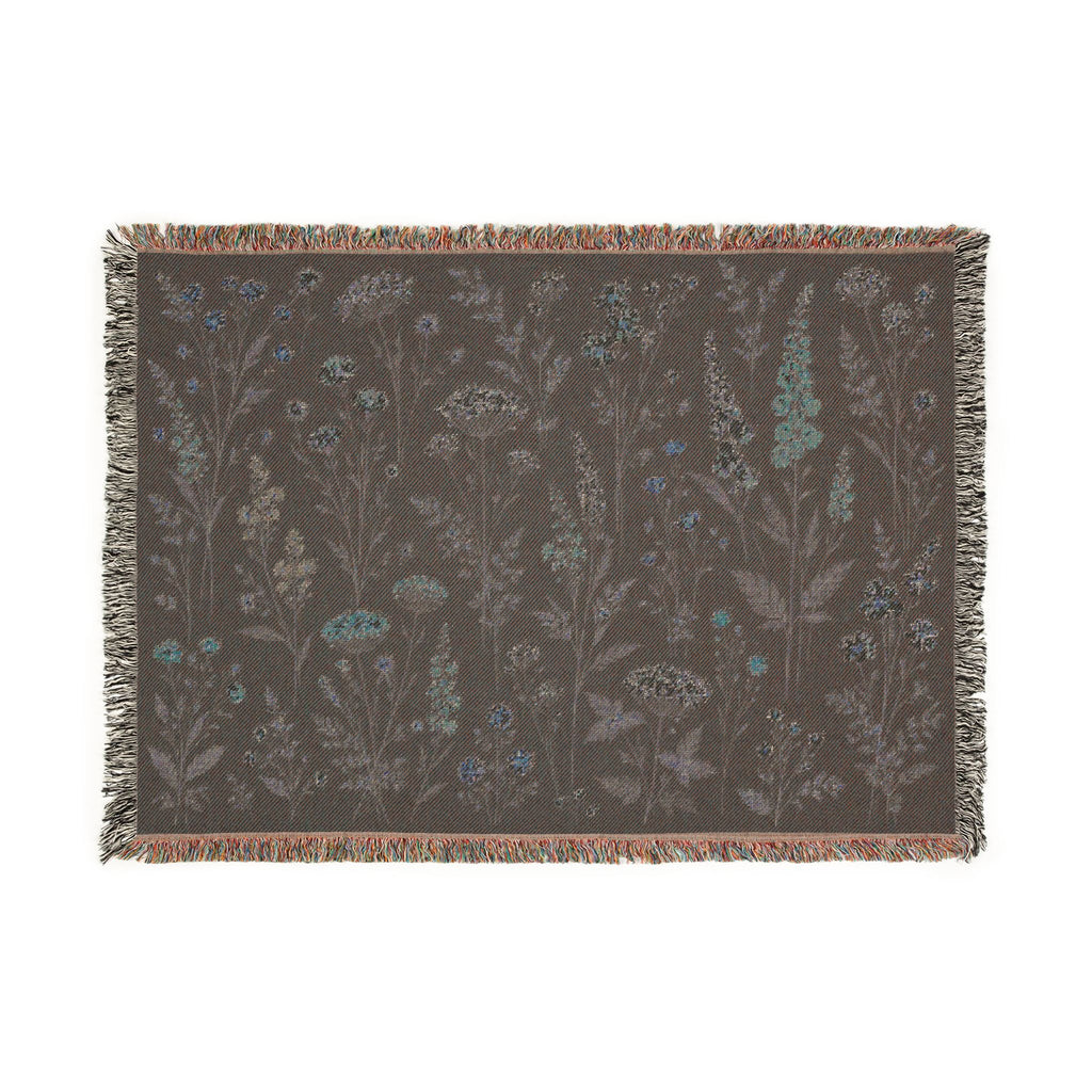 Vintage Wildflower Meadow Woven Blanket | Floral Tapestry Throw