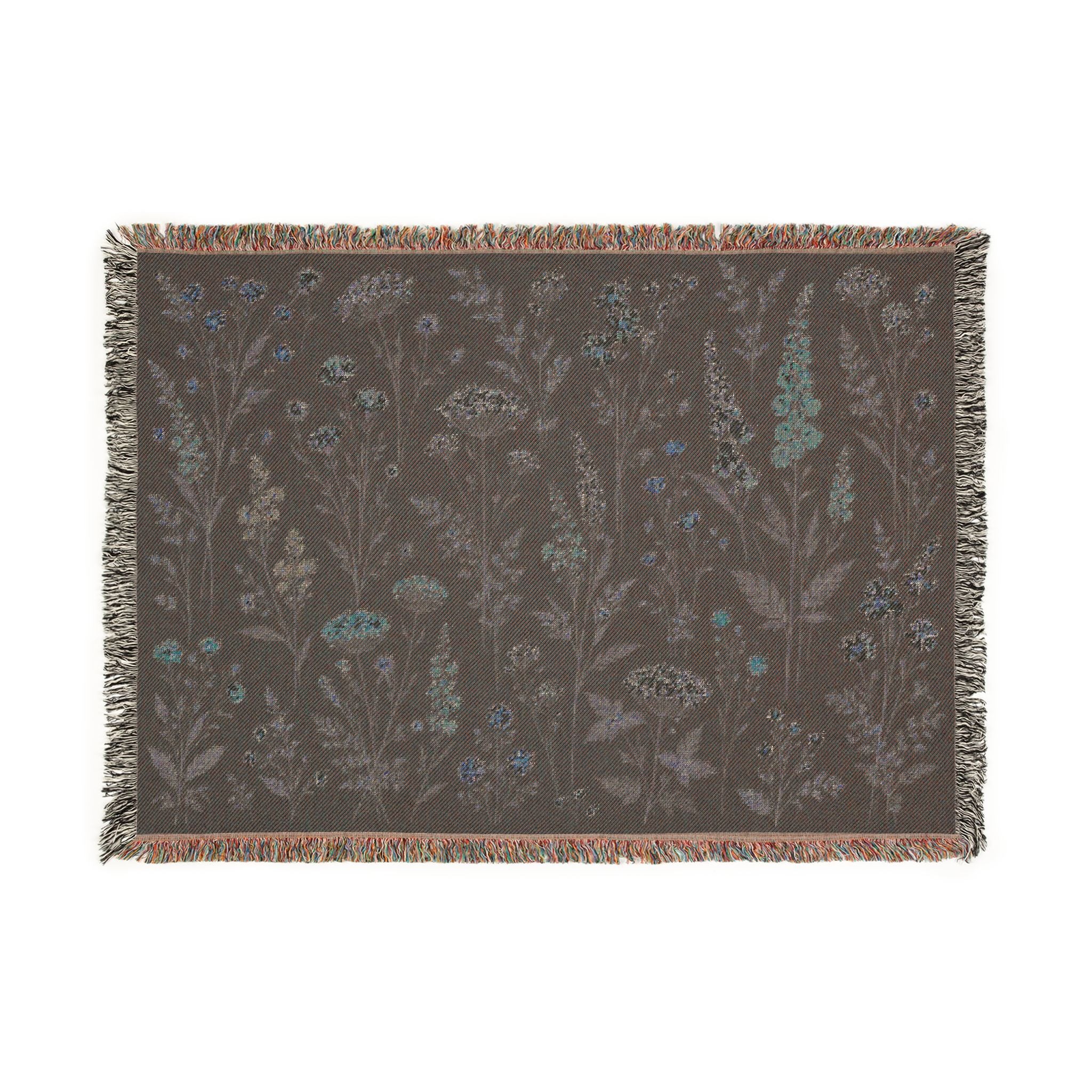 Vintage Wildflower Meadow Woven Blanket | Floral Tapestry Throw