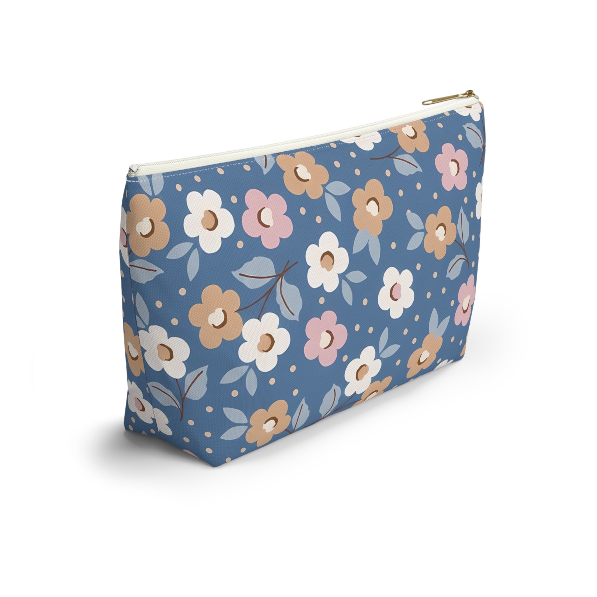 Retro Daisy Floral Accessory Pouch