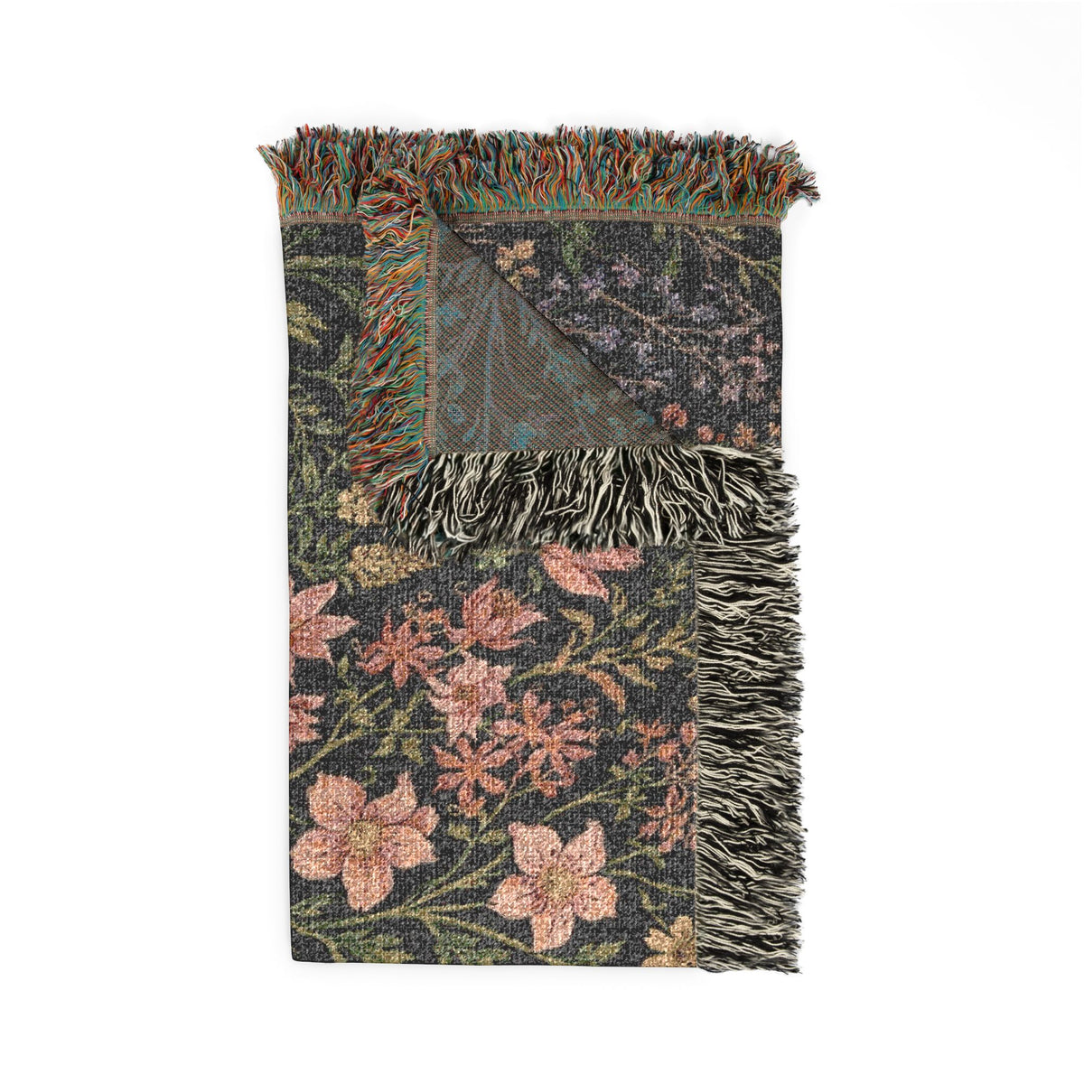 Vintage Botanical Garden Floral Woven Tapestry Blanket