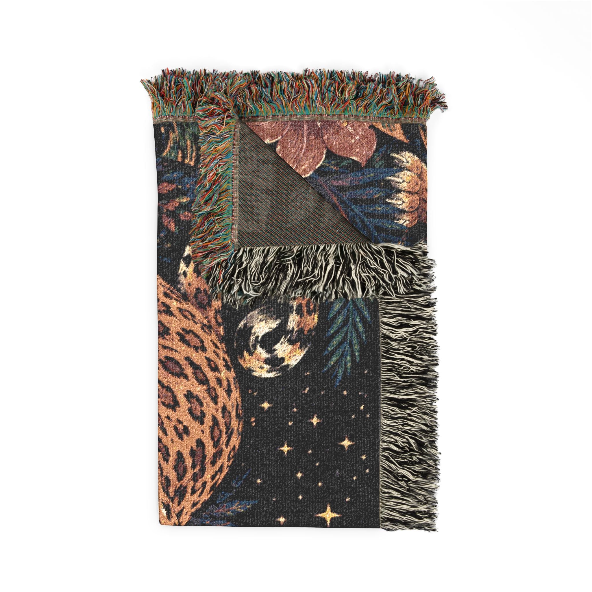 Roaring Tiger Throw Woven Blanket | Jungle Moon Tapestry
