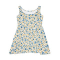 Blue and Yellow Ditsy Floral Skater Dress