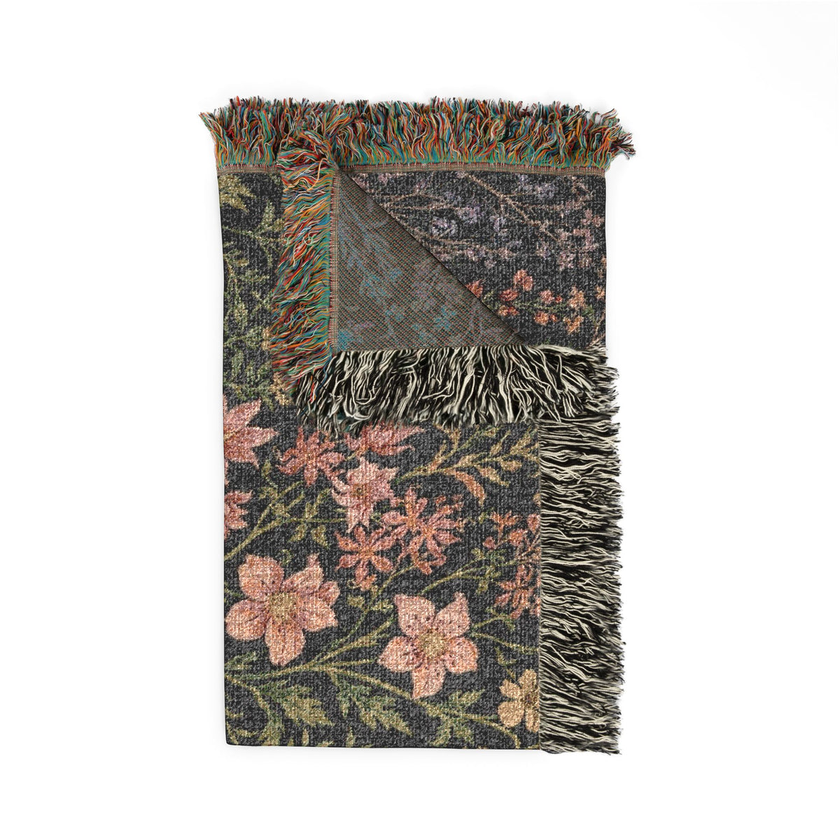 Vintage Botanical Garden Floral Woven Tapestry Blanket