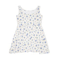 Blue Floral Print Skater Dress