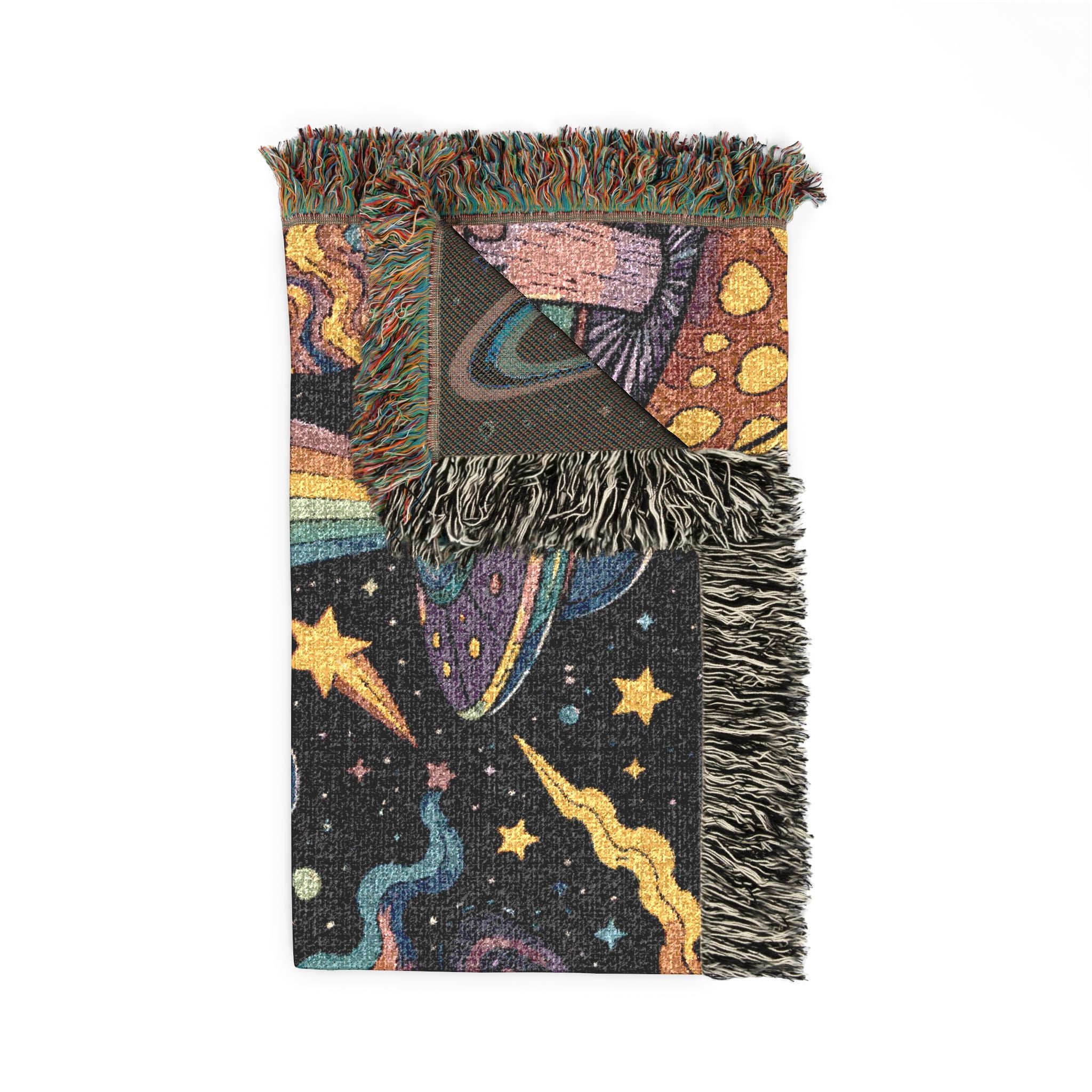 Psychedelic Alien Mushroom Scene Woven Tapestry Blanket