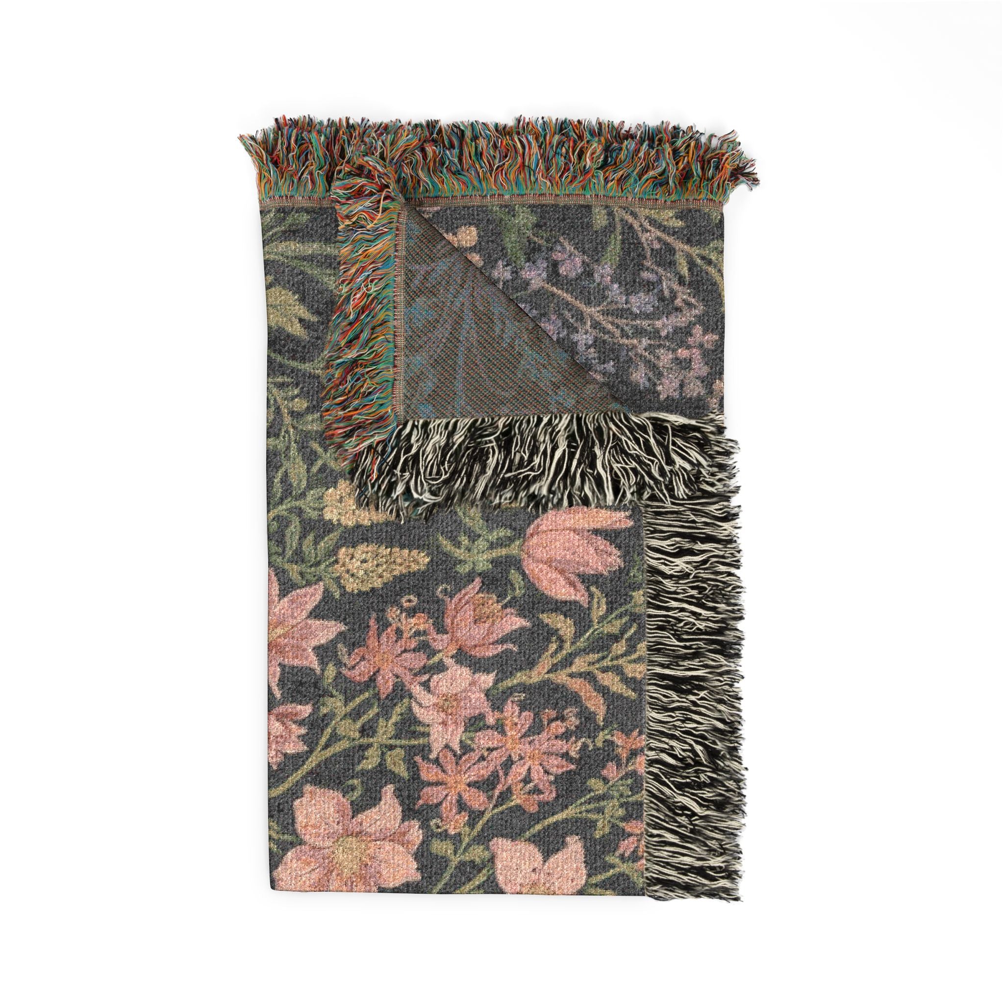 Vintage Floral Tapestry Woven Blanket | Botanical Garden Throw