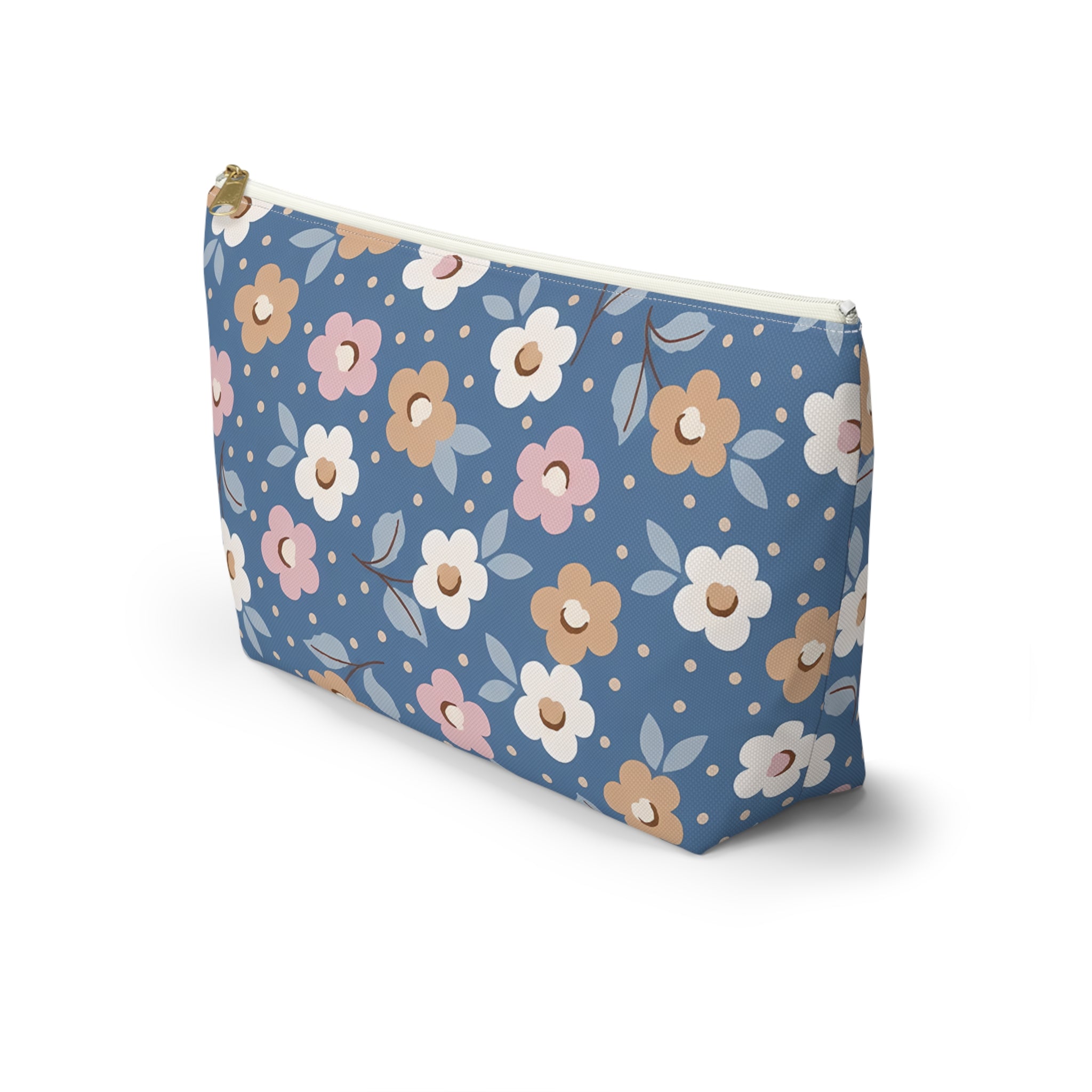 Retro Daisy Floral Accessory Pouch