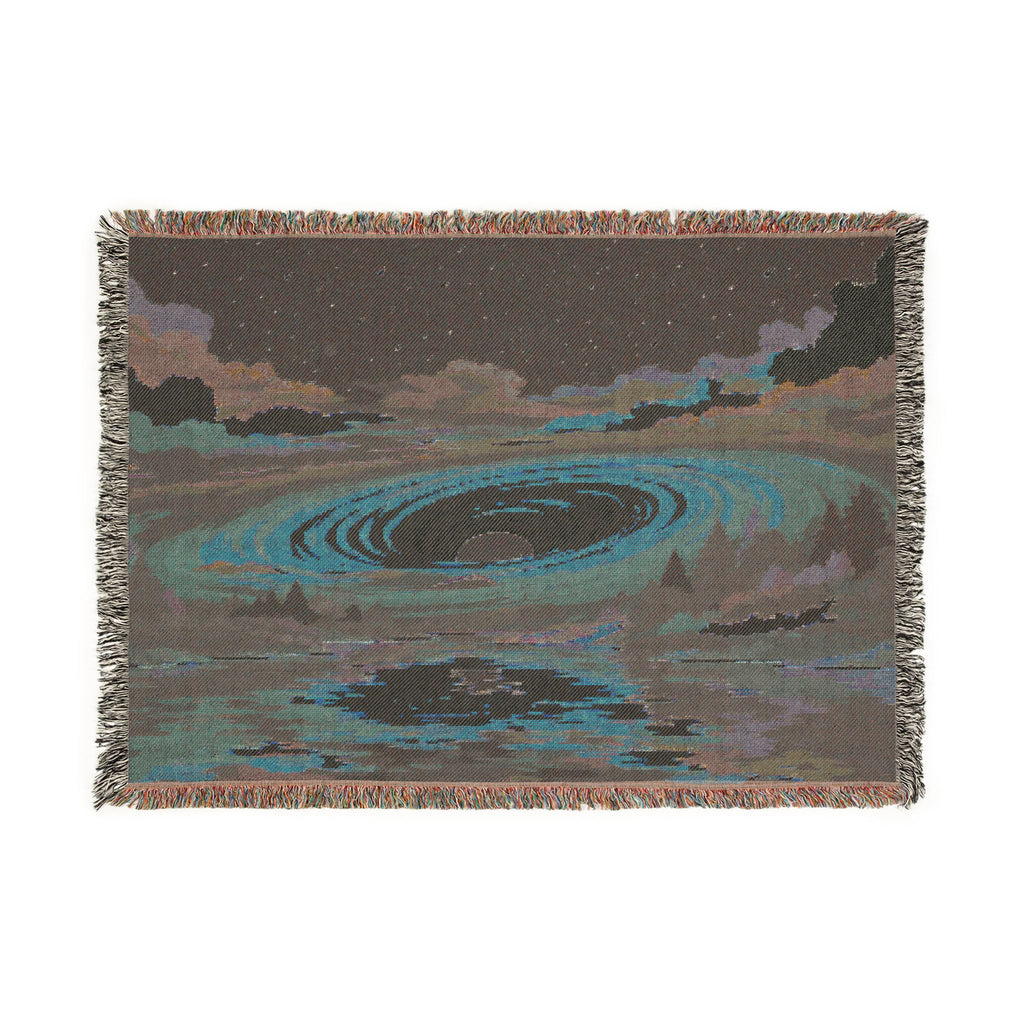 Galaxy Whirlpool woven blanket | cosmic landscape, starry sky, sunset reflection