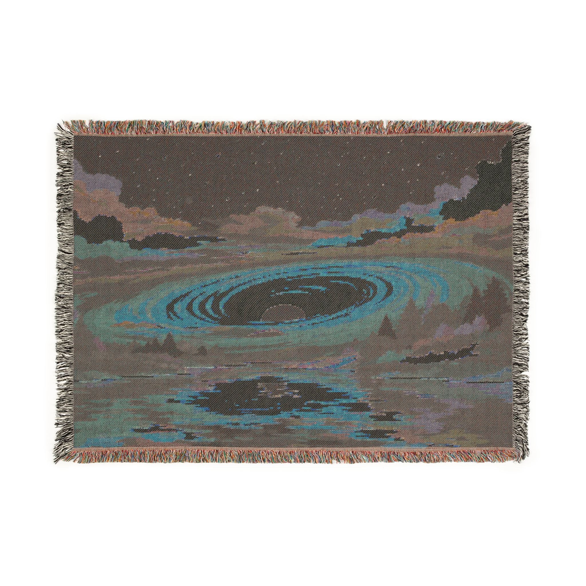 Galaxy Whirlpool woven blanket | cosmic landscape, starry sky, sunset reflection
