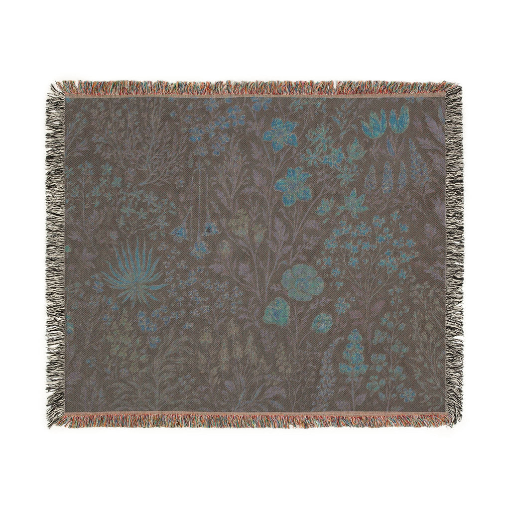 Vintage Floral Tapestry Woven Blanket | Botanical Garden Throw