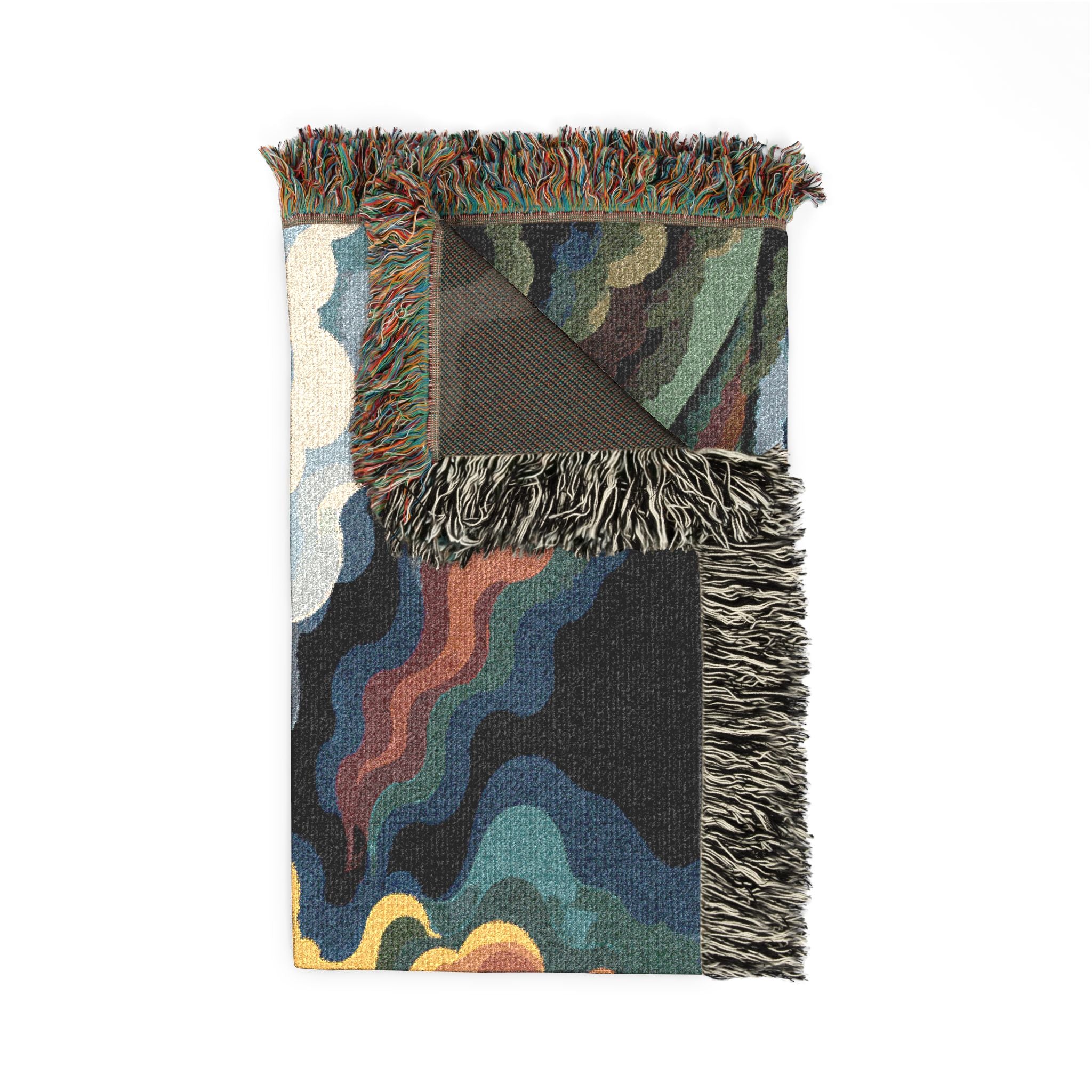 Sunset Landscape Woven Blanket | Scenic Countryside Tapestry Throw