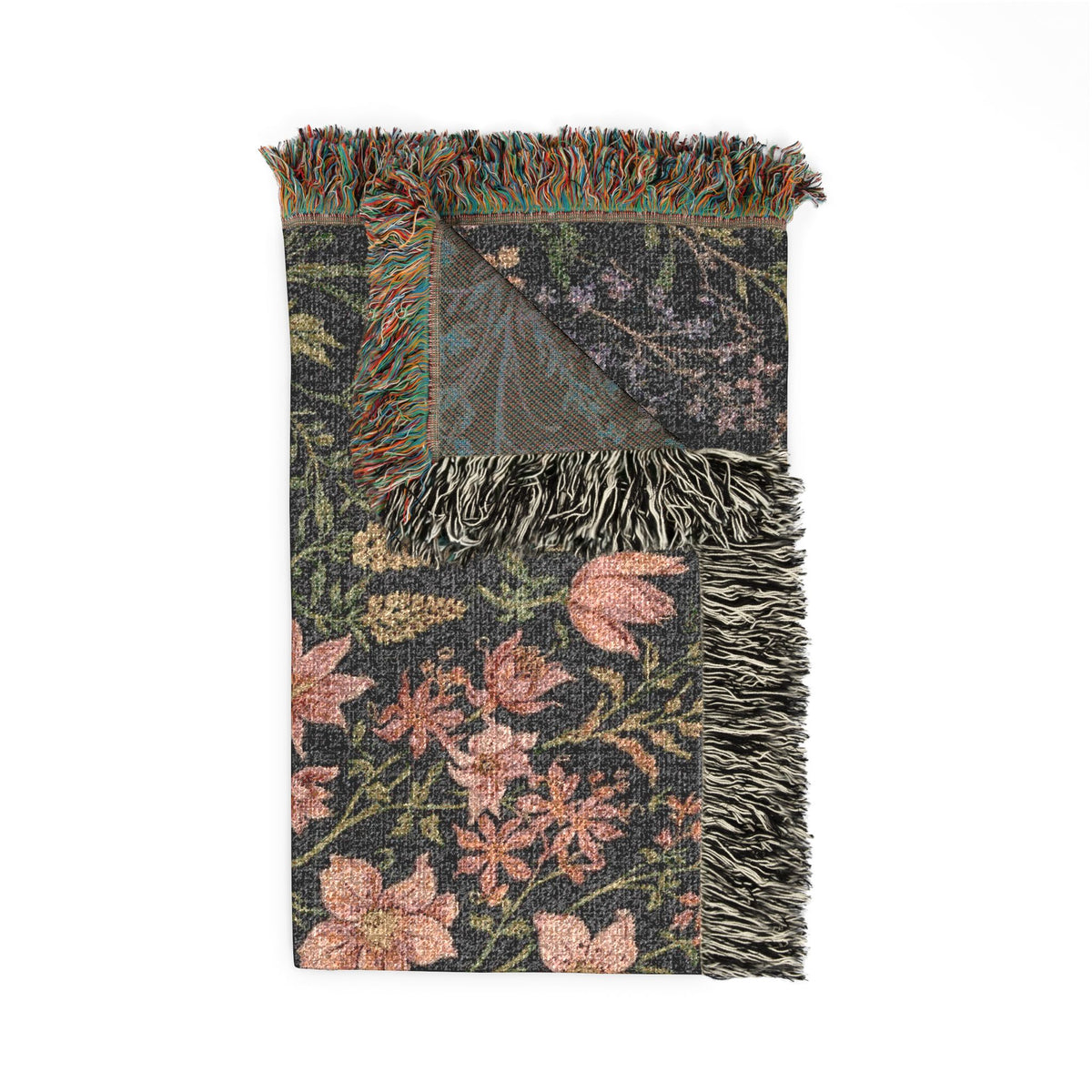 Vintage Botanical Garden Floral Woven Tapestry Blanket