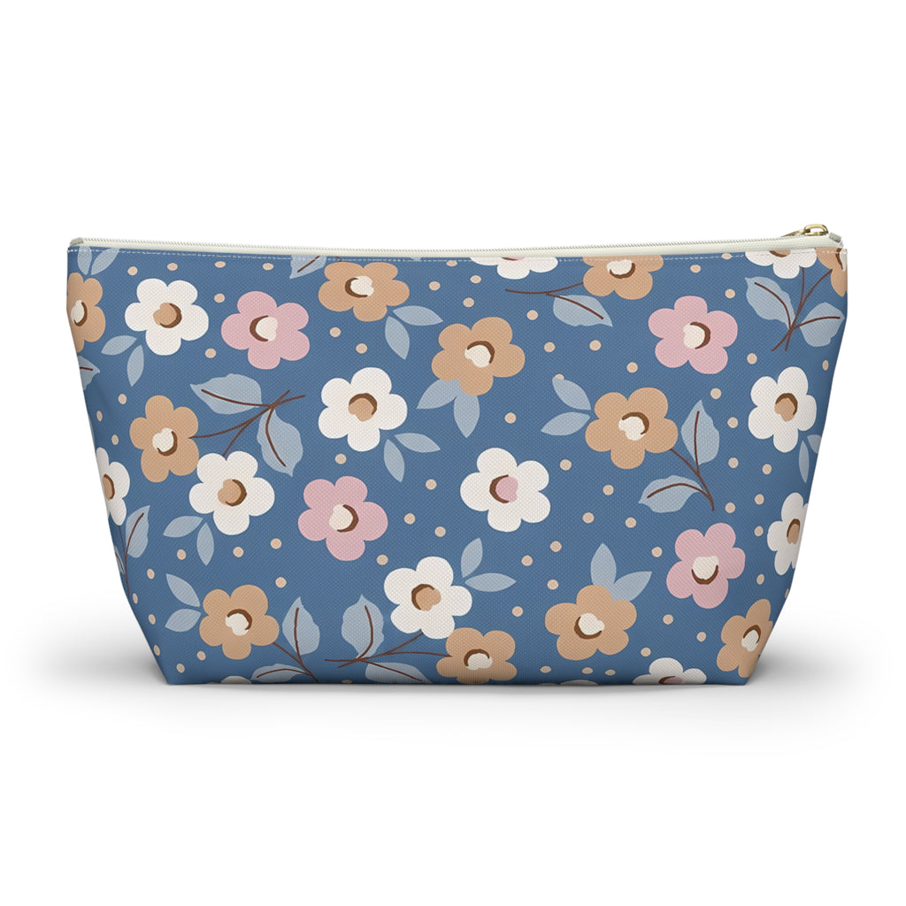 Retro Daisy Floral Accessory Pouch