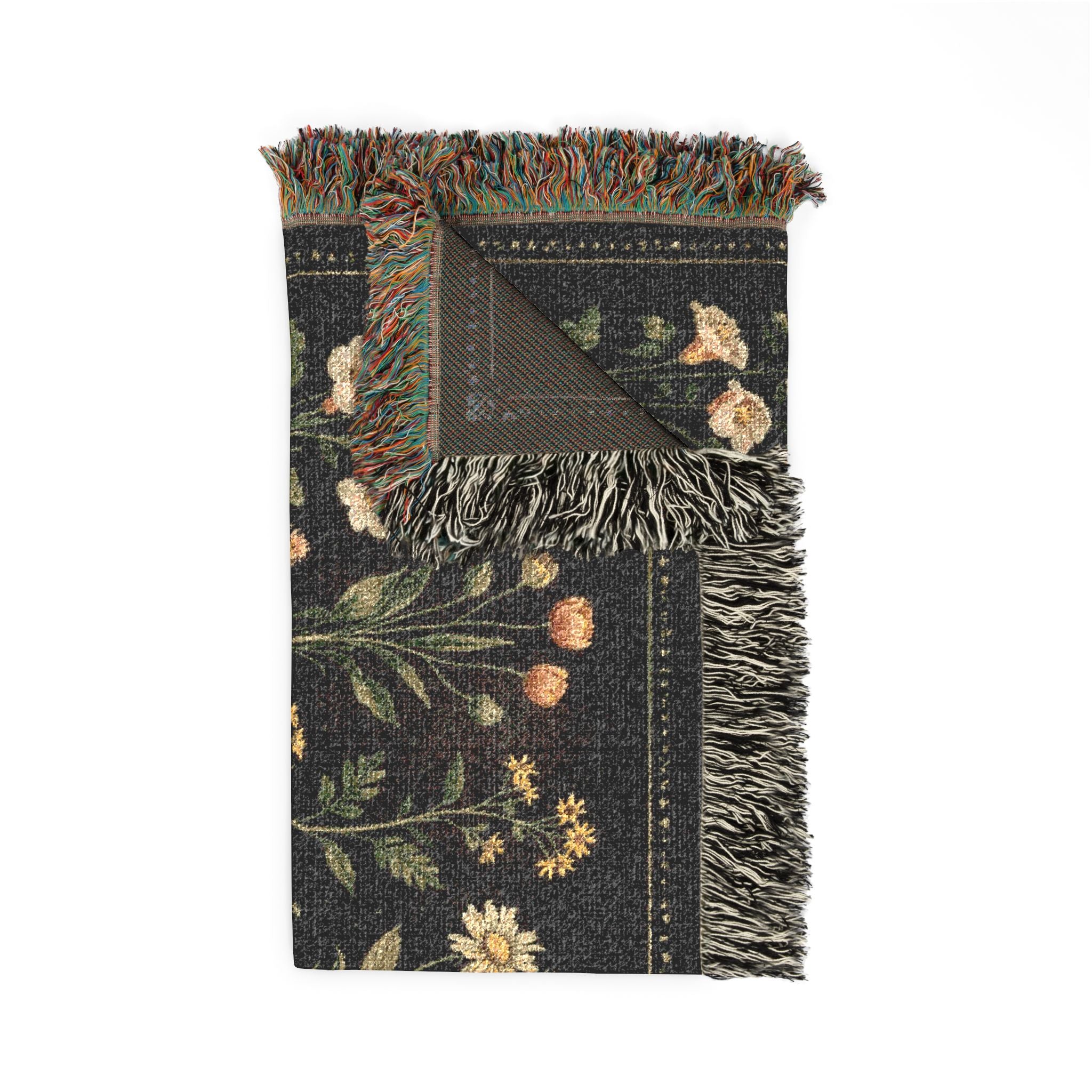 Vintage Herbarium Woven Tapestry Blanket