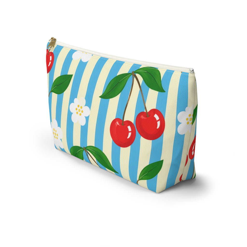 Cherry Blossom Stripe Accessory Pouch