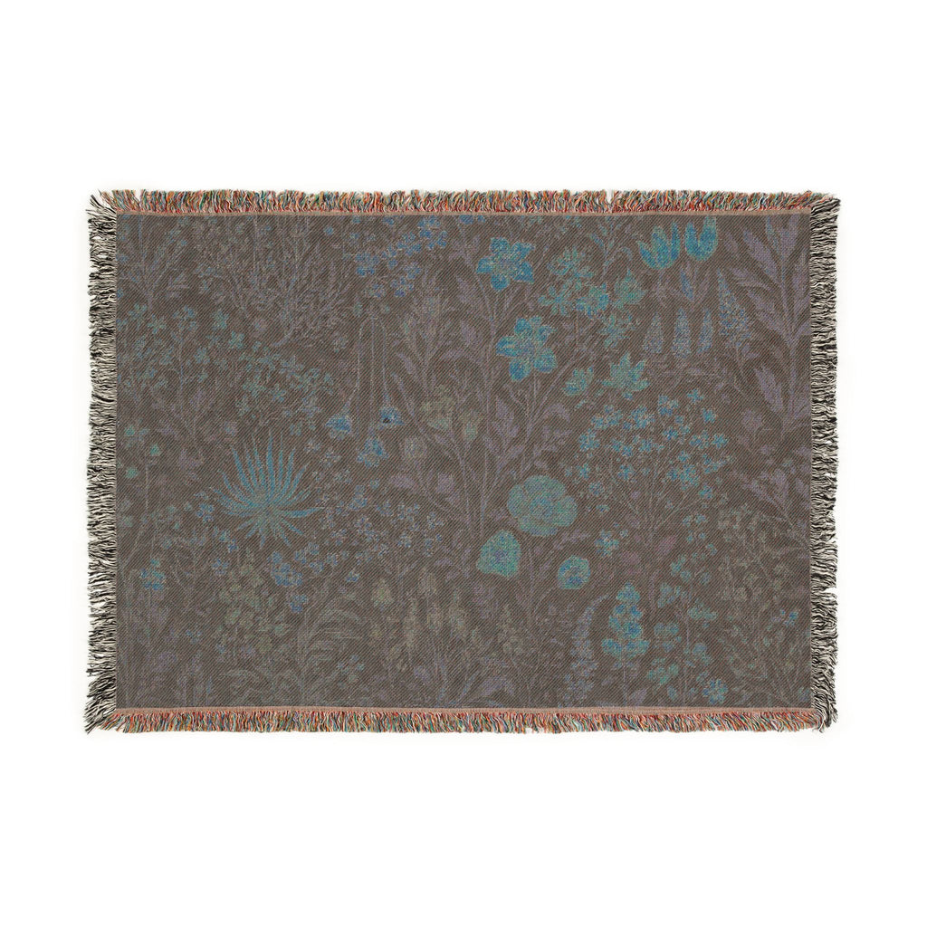 Vintage Floral Tapestry Woven Blanket | Botanical Garden Throw