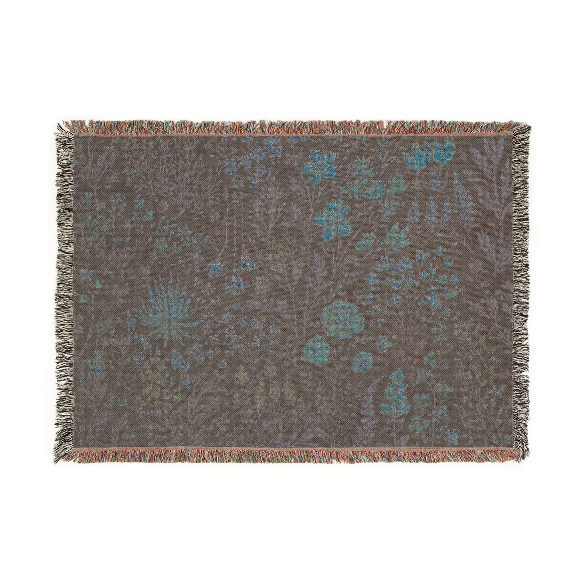 Vintage Floral Tapestry Woven Blanket | Botanical Garden Throw