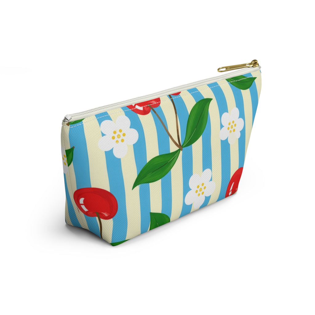 Cherry Blossom Stripe Accessory Pouch