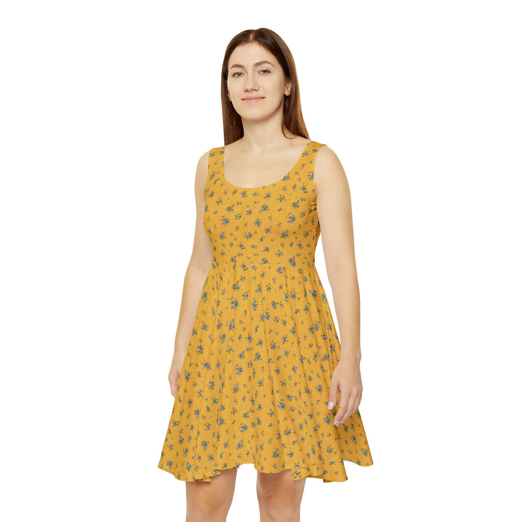 Yellow Floral Skater Dress