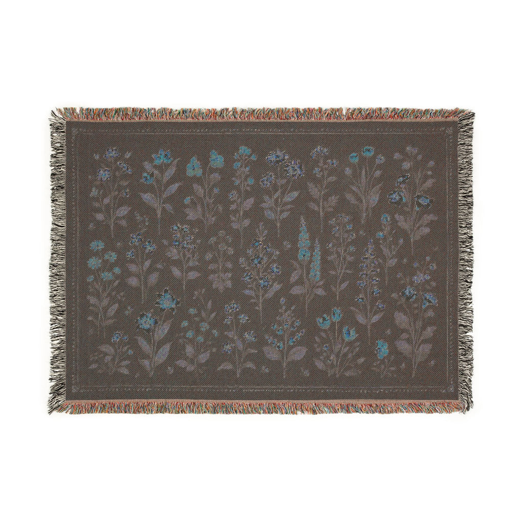 Vintage Floral Tapestry Woven Blanket | Meadow Flowers Throw