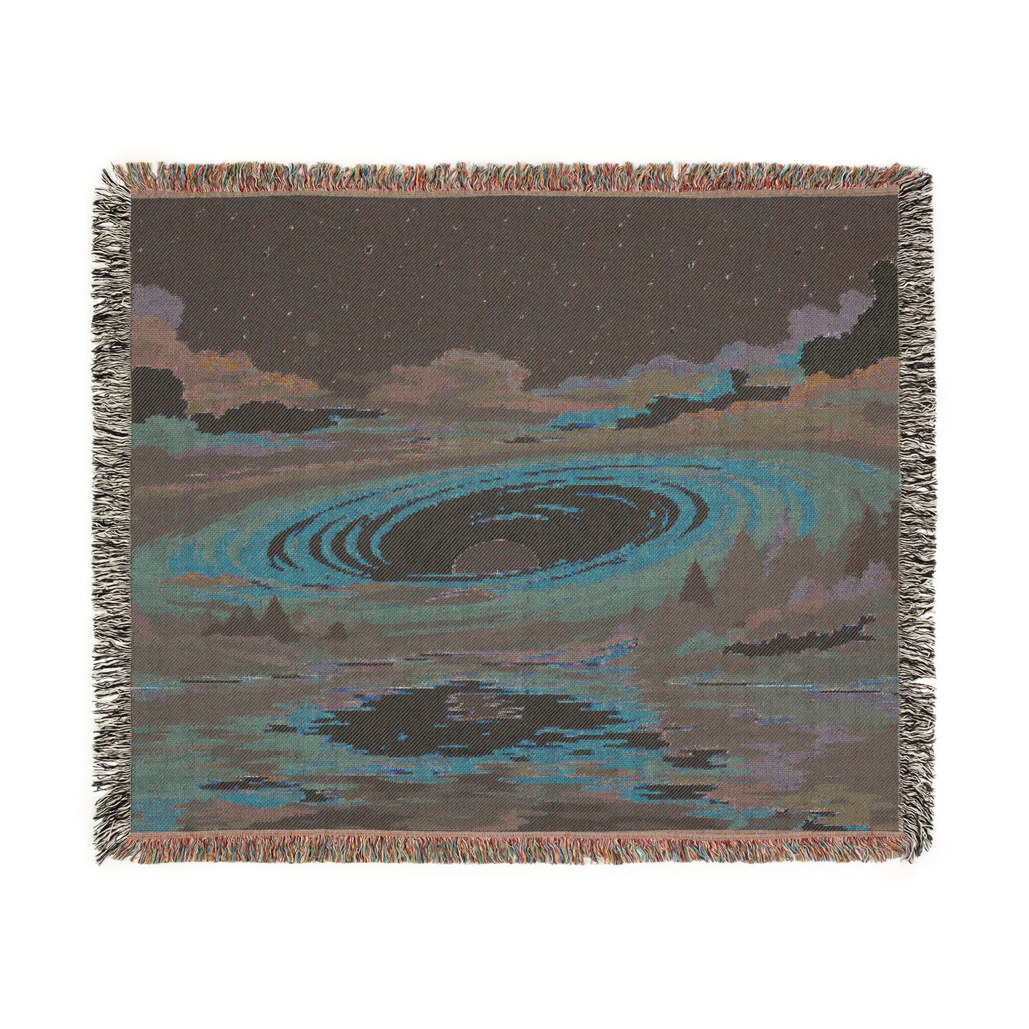 Galaxy Whirlpool woven blanket | cosmic landscape, starry sky, sunset reflection