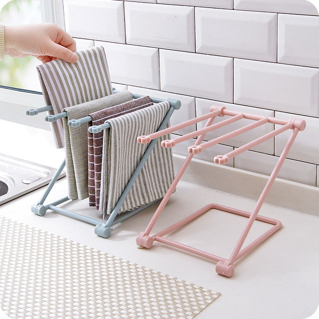 Folding Kitchen Rack for Dishcloths and Towels