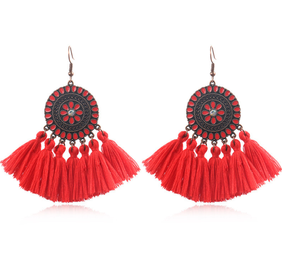 Sunflower Tassel Earrings (Tassel Earrings)