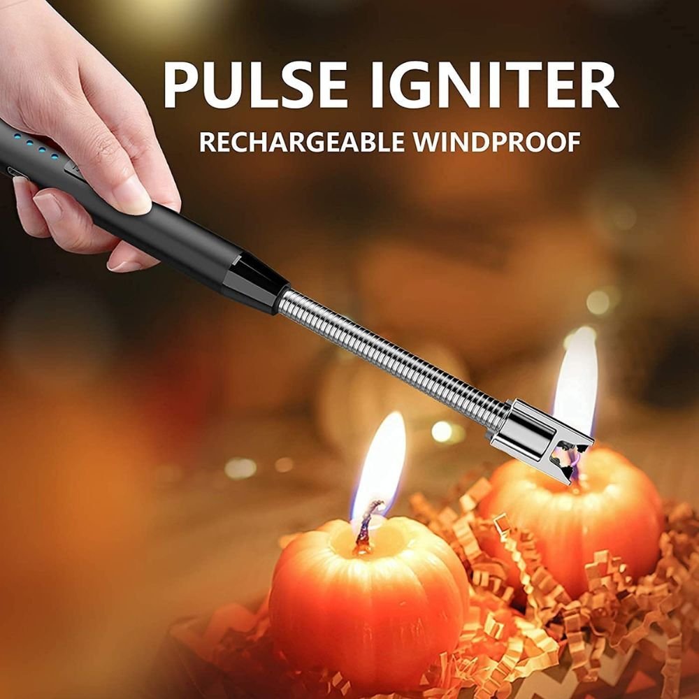 USB Rechargeable Electric Arc BBQ Lighter - Black