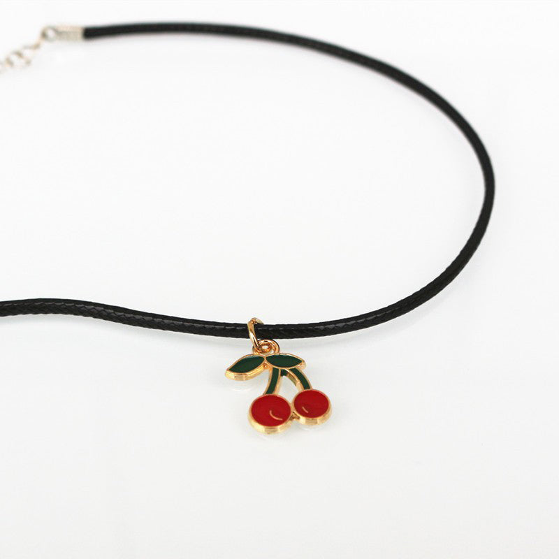 Cherry Pendant Choker Necklace